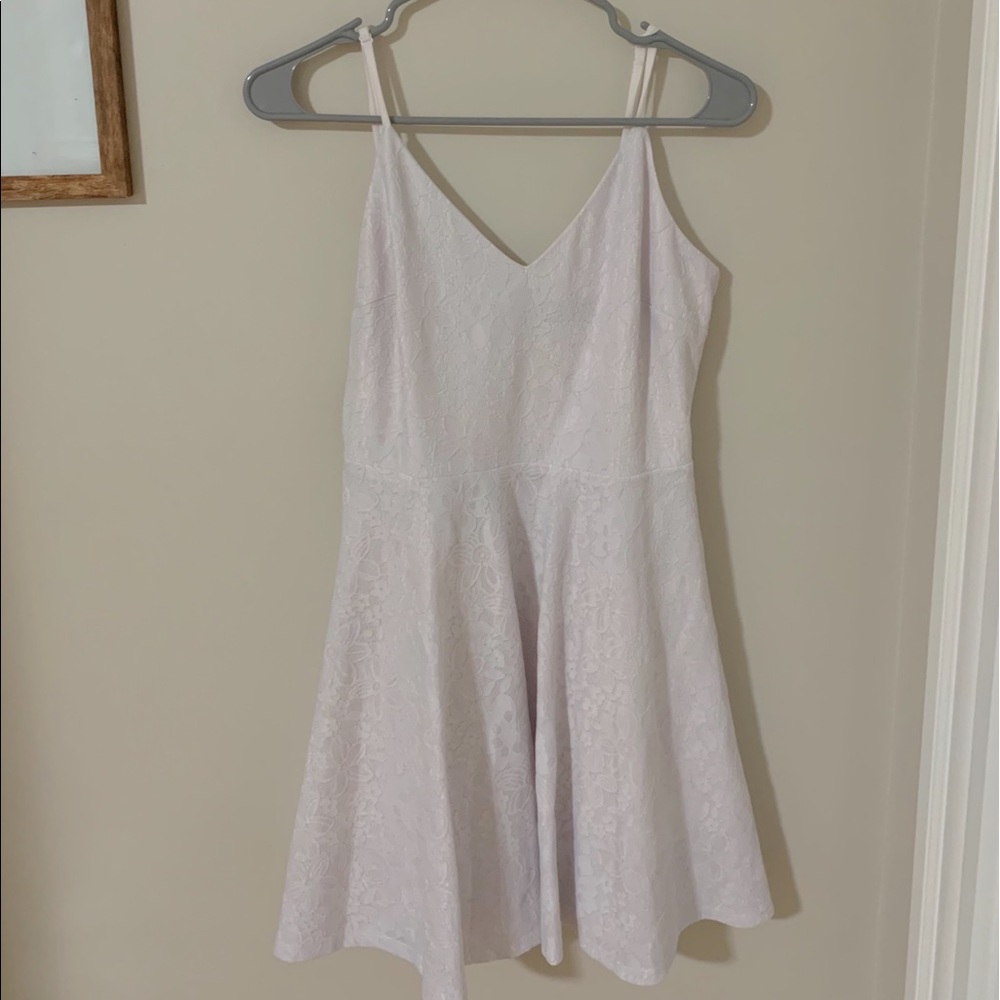 Lulu’s Way With Words White Lace Skater Dress